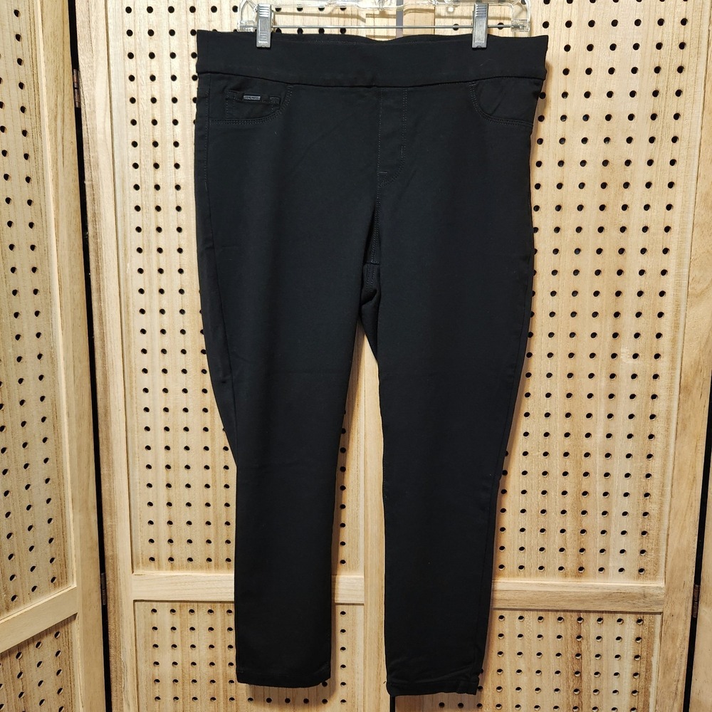 NINE WEST Women's Black PULL-ON SKINNY PANT L Work Comfort Flattering